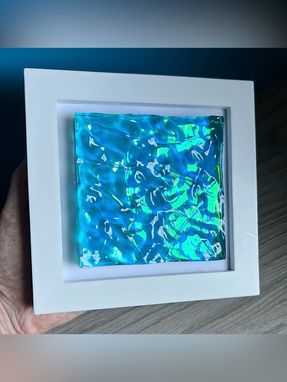 Blue Iridescent Aqua Art - Picture 3 of 5